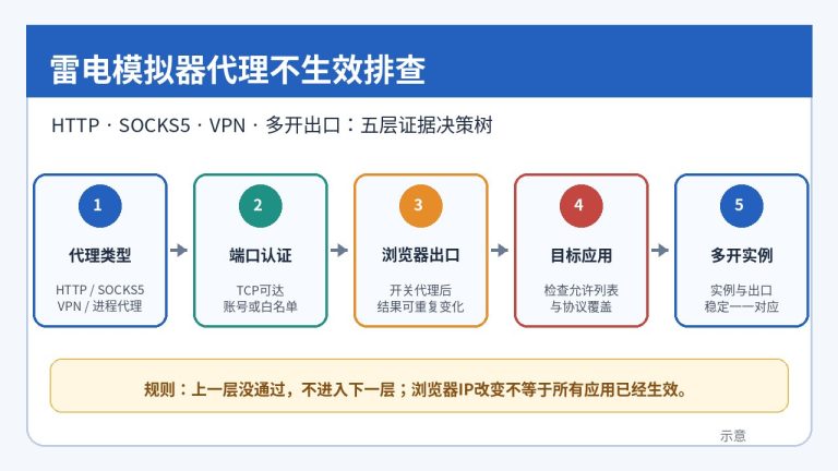 雷电模拟器代理不生效怎么办？HTTP、SOCKS5、VPN与多开排查