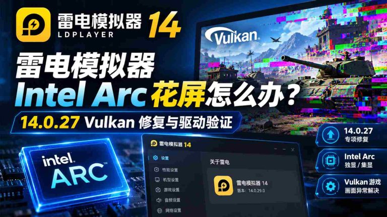 雷电模拟器Intel Arc花屏怎么办？14.0.27 Vulkan修复与驱动验证